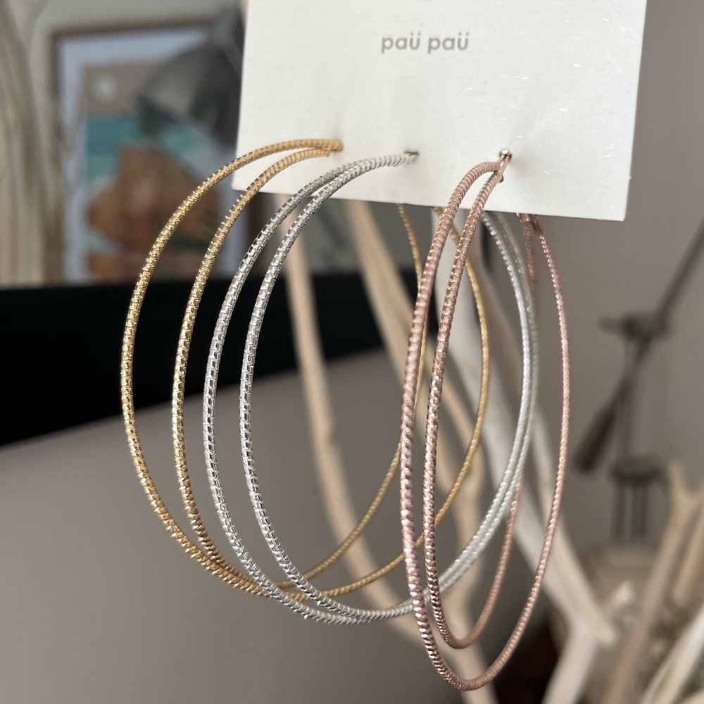 🎉 Host Pick NEW extra large hoop earrings - 3.5in, silver, gold, rose gold